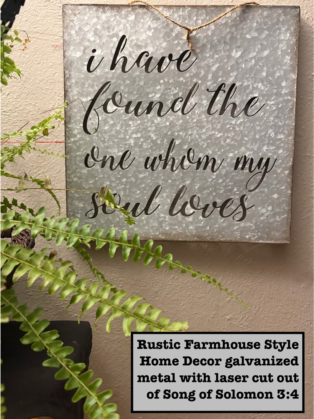 Rustic Galvanized Metal Wall Sign - 'I Have Found The One' - Gray